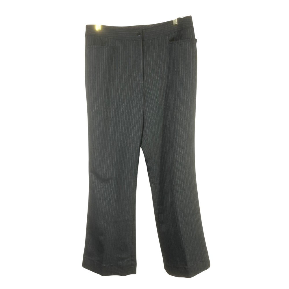 Etcetera Women's Dress Pants Gray Pinstripe Size 8 Straight‎ Leg Career Work